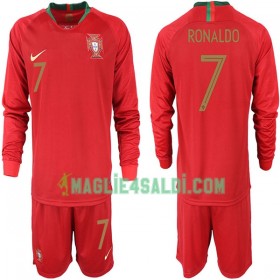 Maglia Portogallo RONALDO 7 Bambino Prima Divisa Mondiali di Calcio 2018 ML